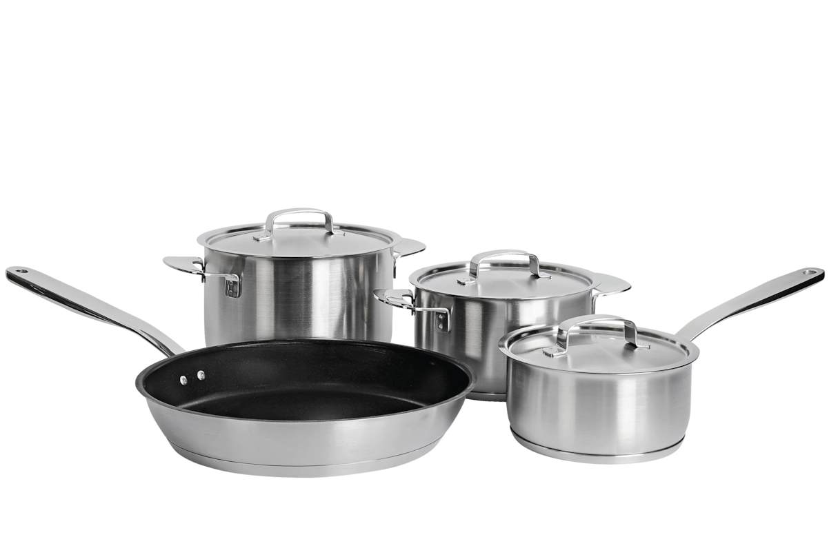 Комплект посуды All Steel с логотипом Miele 4 предмета KMTS 5704-2 Miele купить в Ульяновске | Всегда в наличии! | Артикул 11945190 | Официальный сайт